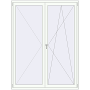 BALCONY DOOR REHAU SYNEGO 1720x2200 mm RAL 9016 Traffic white two-sided