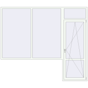 BALCONY DOOR REHAU EURO 70 2800x2400 mm RAL 9016 Traffic white two-sided