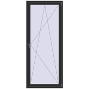 BALCONY DOOR REHAU EURO 70 1000x2400 mm BLACK_STRUCTURAL two-sided