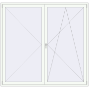 BALCONY DOOR REHAU EURO 70 2200x2100 mm RAL 9016 Traffic white two-sided