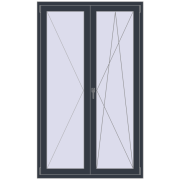 Drzwi balkonowe 1200x2000 mm BALCONY DOOR REHAU EURO 70 ANTHRACITE_GREY_STRUKTURAL dwustronny