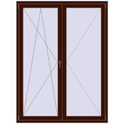 BALCONY DOOR REHAU EURO 70 1500x2000 mm BLACK_CHERRY dwustronny