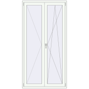 BALCONY DOOR REHAU EURO 70 1100x2200 mm RAL 9016 Traffic white two-sided