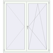 BALCONY DOOR REHAU SYNEGO 1700x1900 mm RAL 9016 Traffic white two-sided