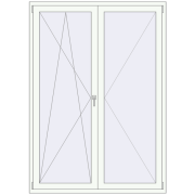 Drzwi balkonowe 1500x2100 mm BALCONY DOOR REHAU EURO 70 RAL 9016 Traffic white dwustronny