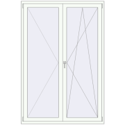 BALCONY DOOR REHAU SYNEGO 1450x2140 mm RAL 9016 Traffic white two-sided