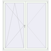 BALCONY DOOR REHAU EURO 70 2000x2200 mm RAL 9016 Traffic white two-sided