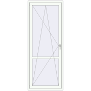 Balcony doors 850x2210 mm BALCONY DOOR REHAU EURO 70 RAL 9016 Traffic white two-sided
