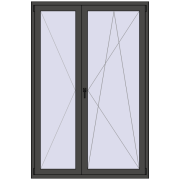 BALCONY DOOR REHAU SYNEGO 1400x2100 mm BASALT_GREY two-sided