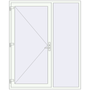 Entrance doors 1700x2100 mm DOOR KORSA OPTIMUM REHAU BRILLANT RAL 9016 Traffic white two-sided