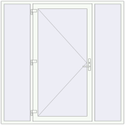 DOOR KORSA OPTIMUM REHAU BRILLANT 2100x2100 mm RAL 9016 Traffic white two-sided