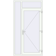 DOOR KORSA OPTIMUM REHAU BRILLANT 1230x2350 mm RAL 9016 Traffic white two-sided