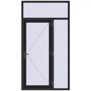 Drzwi zewnętrzne 1300x2400 mm DOOR OPTIMUM REHAU BRILLANT BLACK_ULTI-MATT dwustronny