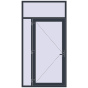 DOOR KORSA ENERGY-SAVING REHAU SYNEGO 1300x2500 mm ANTHRACITE_GREY_STRUKTURAL two-sided