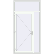 DOOR KORSA OPTIMUM REHAU BRILLANT 1300x2560 mm RAL 9016 Traffic white two-sided