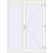 DOOR KORSA OPTIMUM REHAU BRILLANT 1550x2115 mm RAL 9016 Traffic white dwustronny