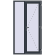 DOOR KORSA ENERGY-SAVING REHAU SYNEGO 1200x2300 mm ANTHRACITE_GREY_STRUKTURAL dwustronny