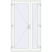 DOOR KORSA OPTIMUM REHAU BRILLANT 1285x2210 mm RAL 9016 Traffic white two-sided