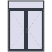 Drzwi zewnętrzne 1800x2500 mm DOOR KORSA OPTIMUM REHAU BRILLANT ANTHRACITE_GREY_STRUKTURAL dwustronny