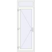 Drzwi zewnętrzne 800x2400 mm DOOR KORSA OPTIMUM REHAU BRILLANT RAL 9016 Traffic white dwustronny
