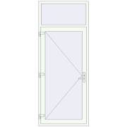 DOOR KORSA ENERGY-SAVING REHAU SYNEGO 1000x2500 mm ANTHRACITE_GREY_STRUKTURAL external