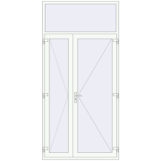 Drzwi zewnętrzne 1450x3000 mm DOOR KORSA ALU STANDARD 72 RAL 9016 Traffic white dwustronny
