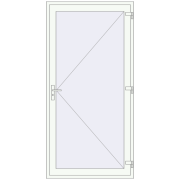 Entrance doors 1170x2360 mm DOOR KORSA ALU STANDARD 72 RAL 9016 Traffic white two-sided