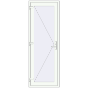 Entrance doors 800x2200 mm DOOR KORSA OPTIMUM REHAU BRILLANT RAL 9016 Traffic white two-sided