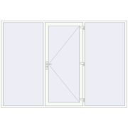 Drzwi zewnętrzne 3200x2210 mm DOOR KORSA ENERGY-SAVING REHAU SYNEGO RAL 9016 Traffic white dwustronny