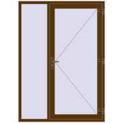 Entrance doors 1500x2100 mm DOOR KORSA ENERGY-SAVING REHAU SYNEGO WALNUT two-sided