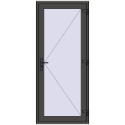 Drzwi zewnętrzne 900x2100 mm DOOR KORSA OPTIMUM REHAU BRILLANT BASALT_GREY dwustronny