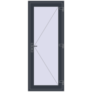 DOOR KORSA OPTIMUM REHAU BRILLANT 800x2000 mm ANTHRACITE_GREY_STRUKTURAL two-sided