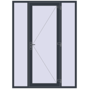 Drzwi zewnętrzne 1700x2300 mm DOOR KORSA ENERGY-SAVING REHAU SYNEGO ANTHRACITE_GREY_STRUKTURAL dwustronny