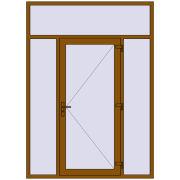 Entrance doors 1800x2500 mm DOOR KORSA OPTIMUM REHAU BRILLANT GOLDEN OAK two-sided