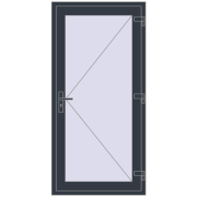 Drzwi zewnętrzne 900x1850 mm DOOR KORSA OPTIMUM REHAU BRILLANT ANTHRACITE_GREY_STRUKTURAL dwustronny