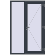 Entrance doors 1290x2005 mm DOOR KORSA OPTIMUM REHAU BRILLANT ANTHRACITE_GREY_STRUKTURAL two-sided Entrance doors 1290x2005 mm DOOR KORSA OPTIMUM REHAU BRILLANT ANTHRACITE_GREY_STRUKTURAL two-sided