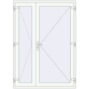 DOOR KORSA OPTIMUM REHAU BRILLANT 1500x2100 mm RAL 9016 Traffic white two-sided