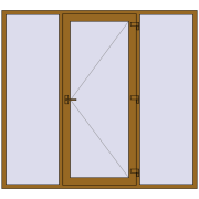 DOOR KORSA ENERGY-SAVING REHAU SYNEGO 2300x2100 mm LIGHT_OAK dwustronny