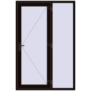 DOOR KORSA OPTIMUM REHAU BRILLANT 1400x2100 mm BLACK_BROWN two-sided