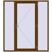 DOOR KORSA ENERGY-SAVING REHAU SYNEGO 2000x2250 mm WALNUT dwustronny