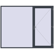 DOOR KORSA ENERGY-SAVING REHAU SYNEGO 2800x2240 mm ANTHRACITE_GREY_STRUKTURAL two-sided