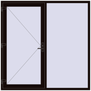 Drzwi zewnętrzne 2000x2000 mm DOOR KORSA ENERGY-SAVING REHAU SYNEGO BLACK_BROWN dwustronny
