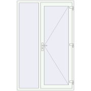 Drzwi zewnętrzne 1400x2200 mm DOOR KORSA OPTIMUM REHAU BRILLANT RAL 9016 Traffic white dwustronny