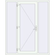 Entrance doors 1700x2090 mm DOOR KORSA OPTIMUM REHAU BRILLANT RAL 9016 Traffic white two-sided Entrance doors 1700x2090 mm DOOR KORSA OPTIMUM REHAU BRILLANT RAL 9016 Traffic white two-sided