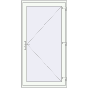 DOOR KORSA OPTIMUM REHAU BRILLANT 1060x2000 mm RAL 9016 Traffic white dwustronny
