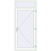 DOOR KORSA OPTIMUM REHAU BRILLANT 1020x2350 mm RAL 9016 Traffic white two-sided