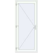 DOOR KORSA ENERGY-SAVING REHAU SYNEGO 1000x2400 mm RAL 9016 Traffic white two-sided