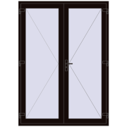 Entrance doors 1630x2250 mm DOOR KORSA ENERGY-SAVING REHAU SYNEGO BLACK_BROWN two-sided