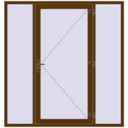DOOR KORSA ENERGY-SAVING REHAU SYNEGO 2000x2100 mm WALNUT two-sided