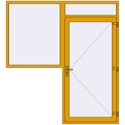 Entrance doors 2200x2400 mm DOOR KORSA ALU STANDARD 72 RAL 1004 Golden yellow two-sided
